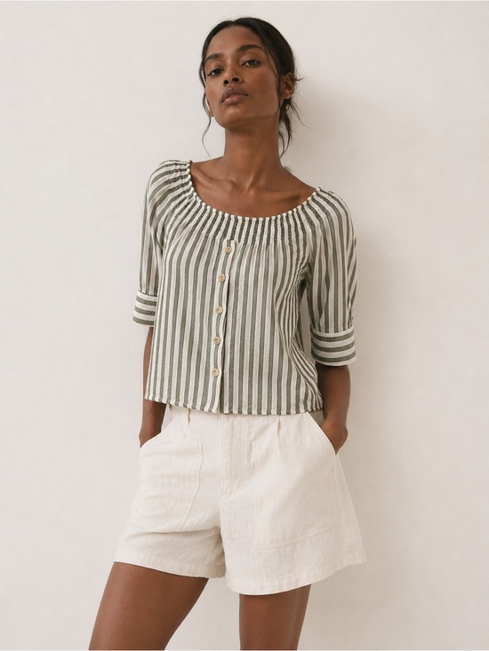 Koton Tops - Koton Striped Off Shoulder Top